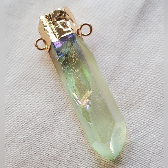 Dyed Green Titanium Quartz Crystal - Picture 2 of 7